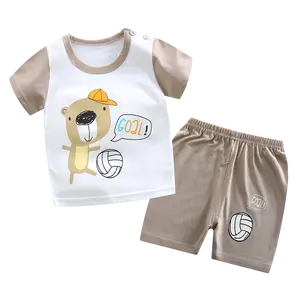 Cotton Boys and Girls Summer Suit Baby Short-sleeved Shorts Suit