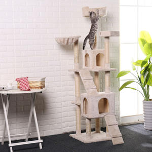 Tour pour chat avec griffoir en sisal en bois Grand arbre à chat en peluche <span class=keywords><strong>EUR</strong></span> PET Grande remise - Product Image 4