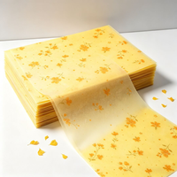 Feuilles de papier de soie florales jaunes automnales 17GSM pour emballage cadeau récolte d'automne, décorations de table Thanksgiving, emballage de boulangerie