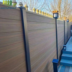 Fabrika ahşap plastik kompozit çit ev çiti duvar küçük bahçe özel yanmaz gizlilik WPC çit - Product Image 6