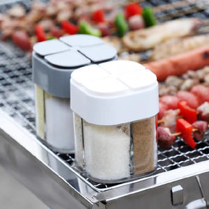Ustensiles de cuisine intelligents, barbecue portable d'extérieur, couvercle rabattable, boîte à épices à quatre compartiments, boîte à poudre de poivre, shaker à assaisonnements transparent en plastique PS - Product Image 6