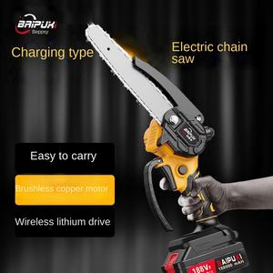 Tronçonneuse électrique au lithium industrielle portative de 6 pouces 8 pouces à une main pour la batterie rechargeable transfrontalière de coupe d'<span class=keywords><strong>arbre</strong></span> - Product Image 1