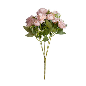 Bouquet de roses artificielles Haiyi 30 cm, fleurs en soie, décoration de mariage et de maison - Product Image 5
