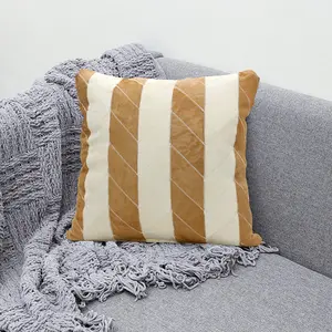 Custom luxury farmhouse decor handmade ticking throw pillow cover striped