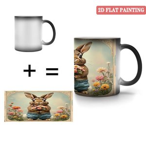 Mug à sublimation 11oz en céramique noire givrée, tasse vierge activée par la chaleur - Product Image 4