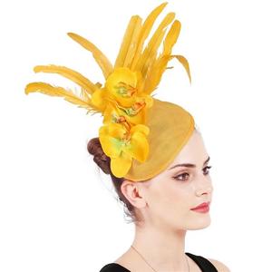 Wanita Bulu Sinamay Hiasan Kepala Pesta Pernikahan Gereja Derby Bridal Klip Headwear Fascinator Topi untuk Wanita - Product Image 6