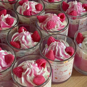 Gâteau de luxe pots de fantaisie crème glacée pomme <span class=keywords><strong>cidre</strong></span> beignet parfumé à la main paraffine cire de soja bol de céréales nourriture simulée Dessert bougie - Product Image 1