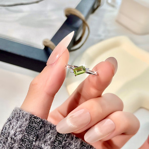 8 Minimalist 4*6mm <b>Crystal</b> <b>Rings</b> Natural Stone 925 Sterling Silver Adjustable Non Tarnish Handmade Jewelry For Girls - Product Image 4