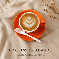 Ensemble tasse et soucoupe en céramique style barista pour l'art latte et le service de café, idéal pour l'hôtellerie et la vente au détail de café à domicile