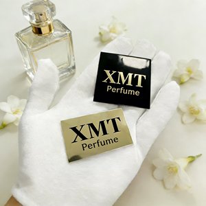 Private Engraving Oil Proof Glossy Cute Embossed Aluminum Cosmetic Perfume <b>Bottle</b> Logo <b>Label</b> <b>Sticker</b> - Product Image 2