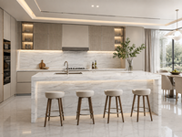 Dalles de marbre blanc du Guangxi pour plans de travail de cuisine, dessus de meubles de salle de bain, revêtements muraux, marches d'escalier et carreaux de sol découpés sur mesure