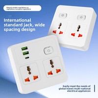 Multiprise USB Type-C avec 2 prises CA 13A et 1 port USB-C, adaptateur convertisseur 3 voies