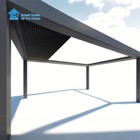 Pergola Bioclimatique Motorisée Rétractable Moderne Sweet Home, Structure en Aluminium Étanche pour Zone Piscine et Maison d'Été