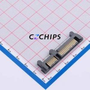 SATA-001-M22S1BY-A Hard Drive Connector (SAS/SATA/M.2) SMD Connector SATA Male 22P Clamp Plate - Product Image 1