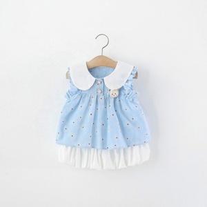 Conjunto de <span class=keywords><strong>Ropa</strong></span> para Bebé Niña con Estampado Floral y Cuello Peter Pan, Sin Mangas, Dos Piezas, Estilo Casual de Verano - Product Image 6