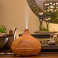 Diffuseur d'arômes ultrasonique électrique à grain de bois, grande capacité 500 ml, avec lumière LED, portable pour la maison, garantie 1 an (US)