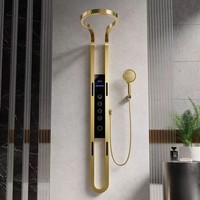 Panneau de douche effet pluie avec robinetterie apparente à affichage numérique chaud/froid – Ensemble de douche de luxe avec mitigeur