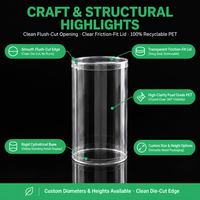 Tube cylindrique transparent en PET personnalisé avec couvercle pour bonbons, chocolats, cadeaux, jouets, cosmétiques, emballage de vente au détail