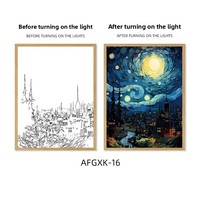 Lampe de nuit populaire sur TikTok, série ciel étoilé de Van Gogh, peinte à la main, en acrylique, style dessin animé, transfrontalière