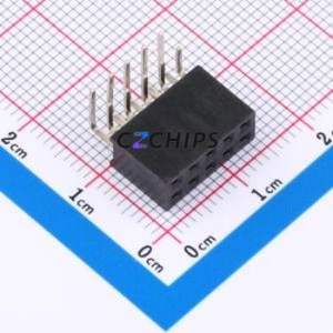 FH2.54-06-05PWS Pin Socket Bent Lead Through Hole,P=2.54mm Connector 2x5P 2.54mm 2.54mm Square Hole - Product Image 1