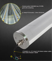 Projecteur Tri-Proof Gauls IP68 IK10 homologué, 1,5 m (5 pi), 60 W, 7200 lm, 120 lm/W, pour parkings, entrepôts, voies ferrées