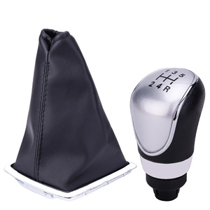 Ford Focus Manual Gear <b>Knob</b> Leather <b>Shift</b> Dust Cover Silver 5 Speed Ergonomic Car Accessory - Product Image 3