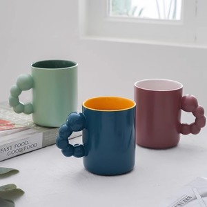 Mug en céramique artistique 401-500ml, finition mate, résistant aux hautes températures, couleur unie, cadeau de bureau - Product Image 5