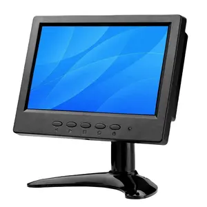 Zhixianda monitor lcd de tela larga de 7 polegadas, 1024x600 resolução tamanho pequeno com entrada av