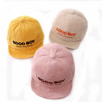 Gorra de béisbol desestructurada con logotipo personalizado bordado plegable de ala suave de algodón de pana para niños pequeños y bebés