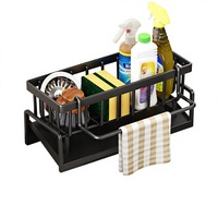 Support de rangement multifonctionnel pour évier de cuisine, organisateur de comptoir antirouille avec distributeur de savon