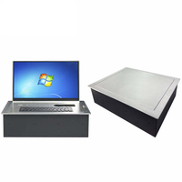 Table pop-up électrique cachée avec moniteur d'ordinateur LCD rabattable système de conférence sans papier audio vidéo motorisé