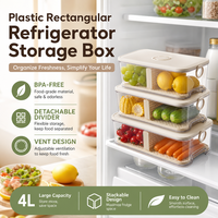 Boîte de rangement polyvalente pour la cuisine, pour réfrigérateur, conservation des aliments frais, grand récipient rectangulaire en plastique scellé, pour une utilisation en congélateur