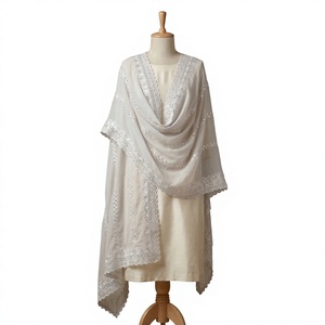 Wholesale Women 100% Cotton Shawl Lace Trim Solid Color Lightweight Soft Breathable Ethnic <b>Scarf</b> Daily Wear Head Wrap - Product Image 2
