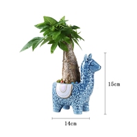 Décoration intérieure personnalité créative belle alpaga en forme de pot de fleurs succulente en céramique meubles de chambre décor pour l'intérieur de la maison