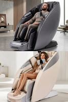 Fauteuil de massage corporel complet en langue russe, double 4D Plus, flexible, avec rail SL, inclinable zéro gravité, commande vocale IA, chaleur et étirement thaïlandais