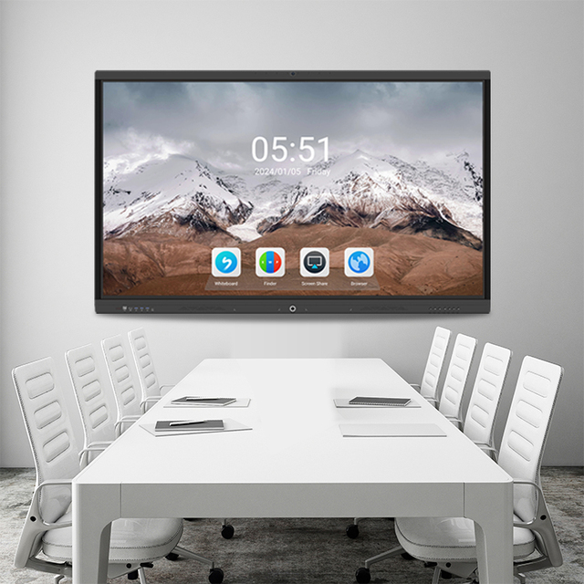 Smart Interactive 86-Inch 4K LED Whiteboard Touch Screen Android 14 4GB+32GB for Teaching Business Meetings Video Conference