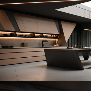 ¿Cuánto <span class=keywords><strong>cuesta</strong></span> un gabinete de cocina en China? Gran oferta Gabinete de cocina gris con diseño 3D personalizado gratis - Product Image 1