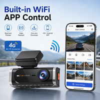 Caméra embarquée 4G LTE double objectif (avant 2K, arrière 1080P) avec moniteur de stationnement 24H et boîte noire pour véhicule
