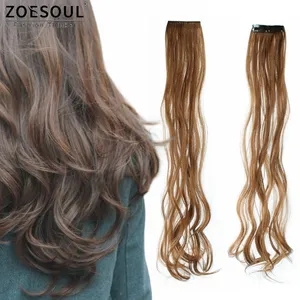 Fashion 2Clips in Hair Extension 24inch 30g Body Wave Synthetic Hair Pieces Accessory for women girls party