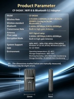 COMFAST CF-943AX Adaptateur WiFi6 sans pilote pour USB 5.3 AX900 900 Mbps Double Bande USB2.0 PCI pour PC de Bureau