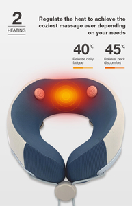 Masajeador de almohada de cuello de viaje con calefacción ajustable DARIUS, almohada de soporte de espuma viscoelástica portátil en forma de U con diseño ergonómico - Product Image 5