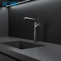 Robinet de lavabo Momali moderne et contemporain en laiton, à montage sur comptoir, avec minuterie, finition polie, haute qualité, monotrou, avec valve en céramique 5