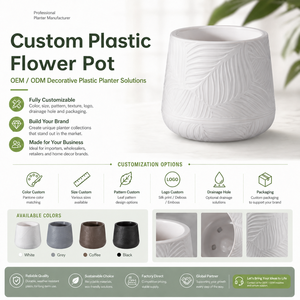 <span class=keywords><strong>Pot</strong></span> <span class=keywords><strong>de</strong></span> fleurs en plastique OEM ODM avec motif <span class=keywords><strong>de</strong></span> feuilles en relief pour centre <span class=keywords><strong>de</strong></span> jardin, <span class=keywords><strong>pot</strong></span> <span class=keywords><strong>de</strong></span> fleurs d'intérieur et d'extérieur - Product Image 5