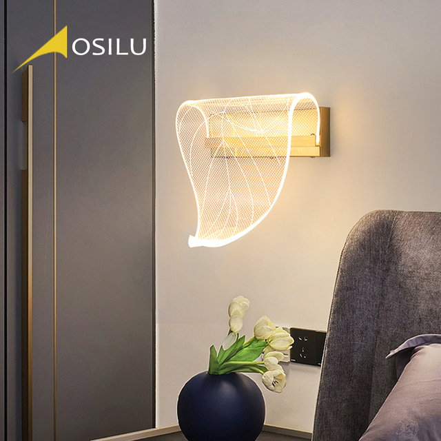 Luxury Minimalist LED Bedside Lamp for Bedroom Living Room Aisle Background Wall Light Wall Lamps Indoor Decorations