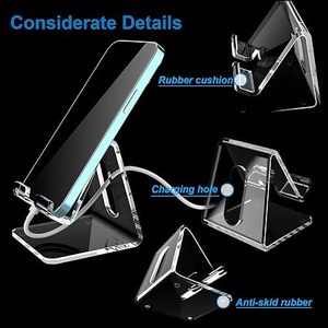 Soporte Acrílico para Teléfono Celular, Soporte Transparente Portátil para Escritorio, Compatible con Phone 16, 15, 14, 13 Pro Max, Mini, 12, 11 Plus, SE - Product Image 6