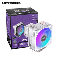 Pendingin CPU RGB LOVINGCOOL Custom 120mm 4 Pipa Panas Tembaga Sirip Kepadatan Tinggi untuk Sistem Gaming PC OEM Pesanan Grosir