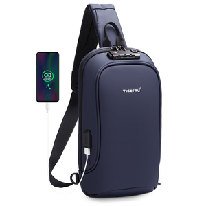 Borsa a tracolla Tigernu T-S8102A, borsa da petto, borsa da palestra, borsa da scuola, borsa <span class=keywords><strong>messenger</strong></span> da uomo con lucchetto TSA, nera - Product Image 1