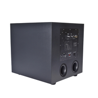 Haut-parleur subwoofer actif sans fil avec 2.1 canaux audio numériques, télécommande et connexion sans fil, boîtier en bois