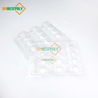 Barquette en plastique transparente pour macarons, 12 emplacements, emballage en blister, qualité alimentaire, boîte en plastique PET pour dessert, biscuits, baklava