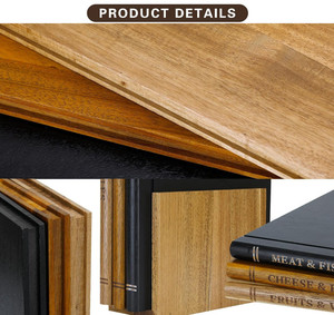 Ensemble de 3 planches à découper en bois massif de forme de <span class=keywords><strong>livre</strong></span>, design moderne et durable, bibliothèque avec support en bois - Product Image 5